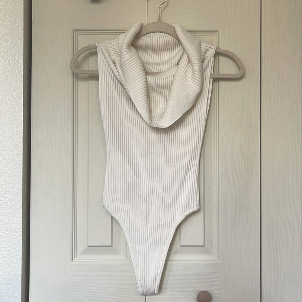 Free People Bodysuit with option for cowl neck or off-the-shoulder look